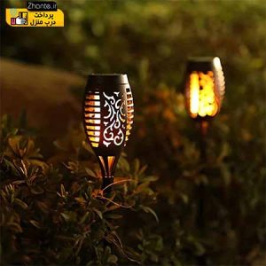 چراغ خورشیدی باغچه طرح شعله