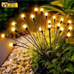 چراغ خورشیدی باغچه مدل گل شب تاب