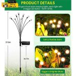 چراغ خورشیدی باغچه مدل گل شب تاب