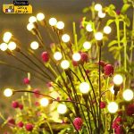 چراغ خورشیدی باغچه مدل گل شب تاب