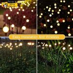 چراغ خورشیدی باغچه مدل گل شب تاب